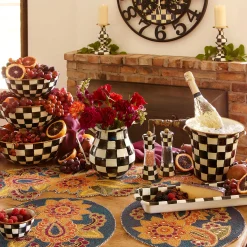 MacKenzie-Childs Courtly Check Enamel Pillar Candlestick - Medium* Candles & Fragrances