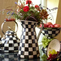 MacKenzie-Childs Courtly Check Enamel Practical Pitcher - Large* Outdoor Entertaining