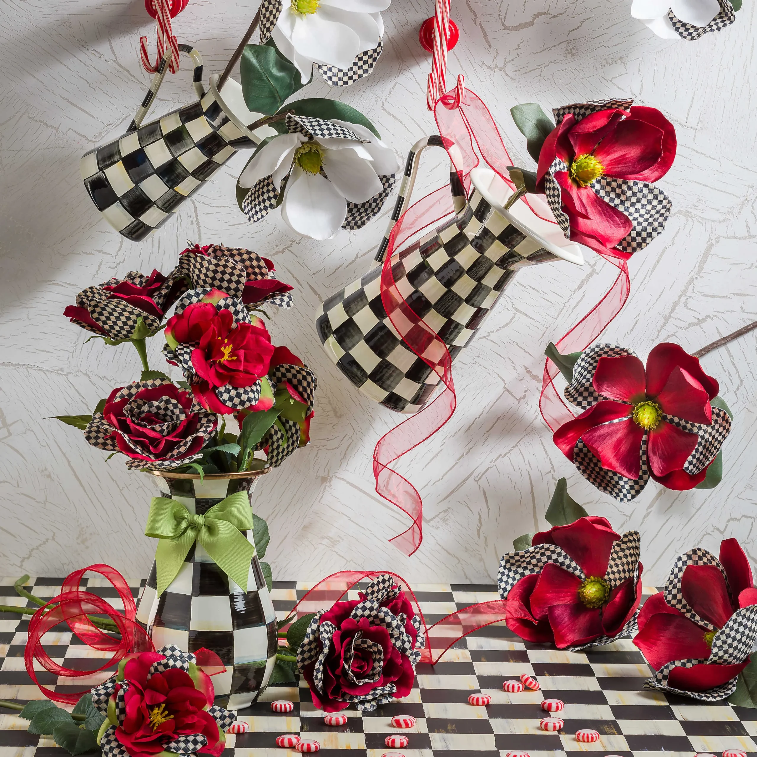 MacKenzie-Childs Courtly Check Enamel Practical Pitcher - Medium* Outdoor Entertaining