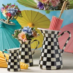 MacKenzie-Childs Courtly Check Enamel Practical Pitcher - Small* Outdoor Entertaining