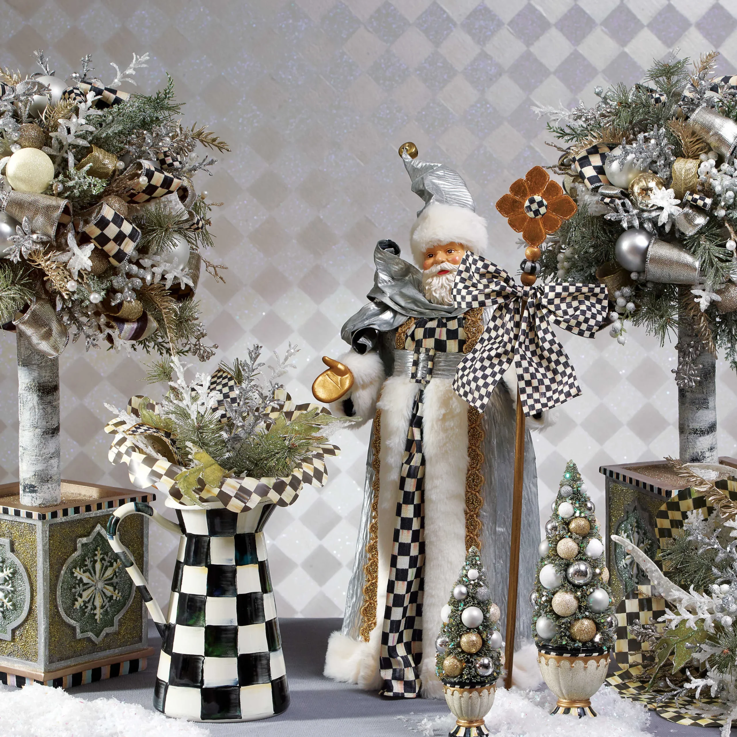 MacKenzie-Childs Courtly Check Enamel Practical Pitcher - Small* Outdoor Entertaining