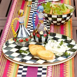 MacKenzie-Childs Courtly Check Enamel Round Tray* Outdoor Entertaining