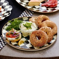 MacKenzie-Childs Courtly Check Enamel Round Tray* Outdoor Entertaining