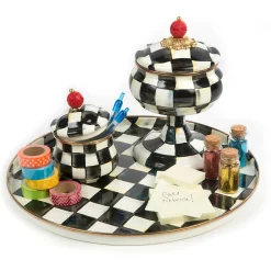 MacKenzie-Childs Courtly Check Enamel Round Tray* Outdoor Entertaining