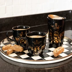 MacKenzie-Childs Courtly Check Enamel Round Tray* Outdoor Entertaining