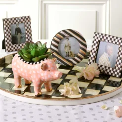 MacKenzie-Childs Courtly Check Enamel Round Tray* Outdoor Entertaining