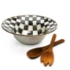 MacKenzie-Childs Courtly Check Enamel Salad Serving Set* Outdoor Entertaining