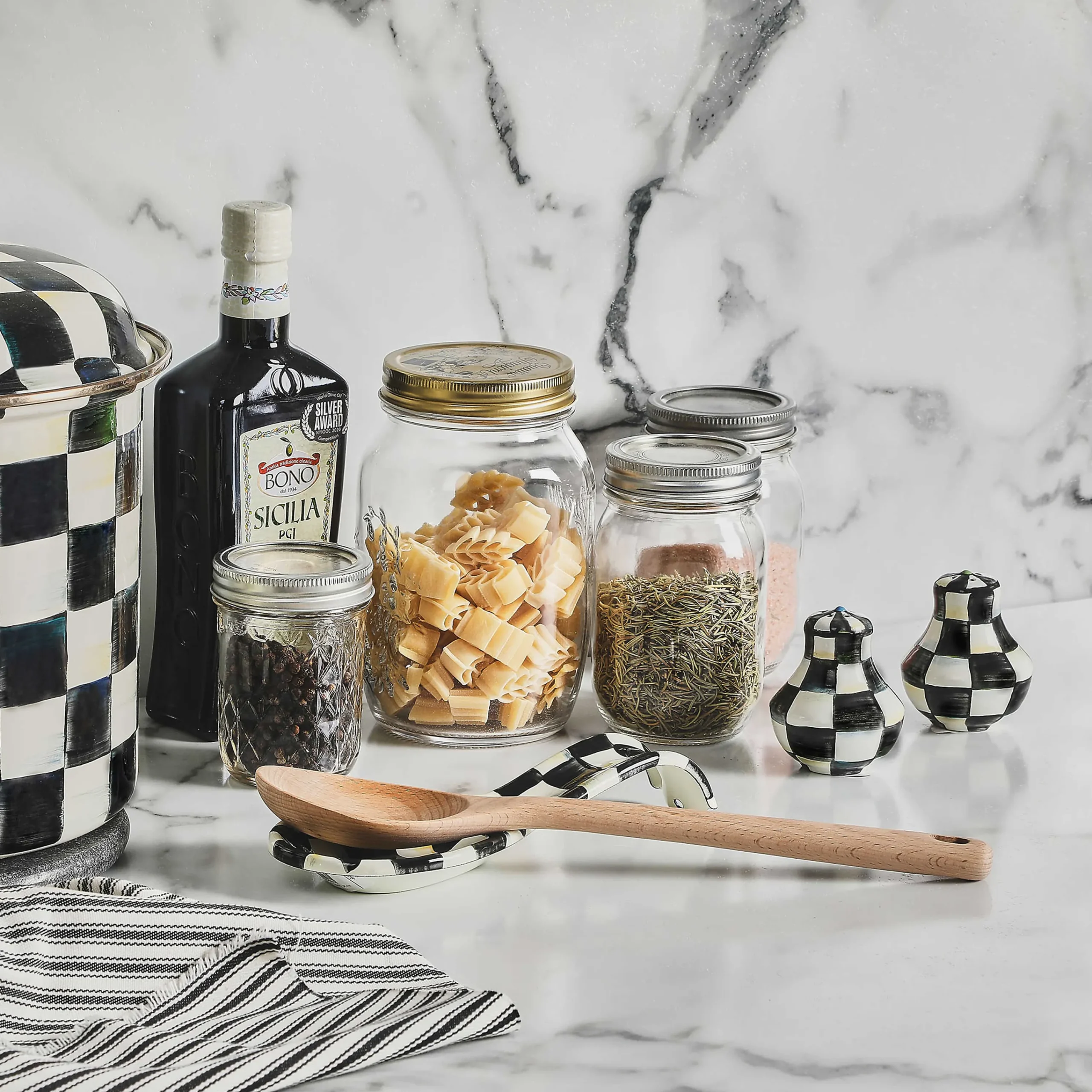 MacKenzie-Childs Courtly Check Enamel Salt & Pepper Shakers* Outdoor Entertaining