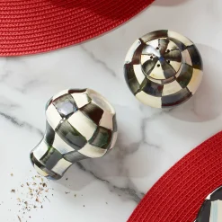 MacKenzie-Childs Courtly Check Enamel Salt & Pepper Shakers* Outdoor Entertaining