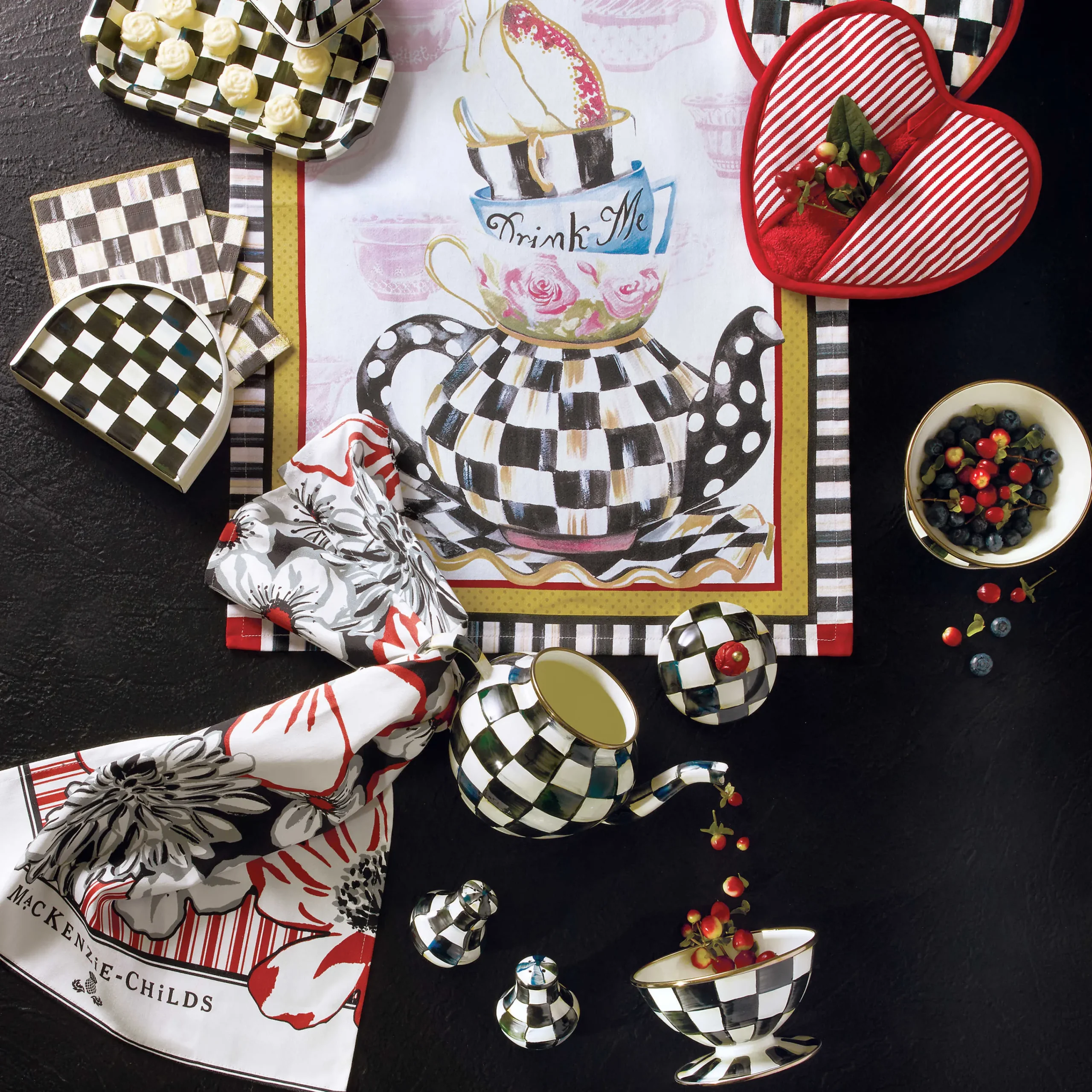 MacKenzie-Childs Courtly Check Enamel Salt & Pepper Shakers* Outdoor Entertaining