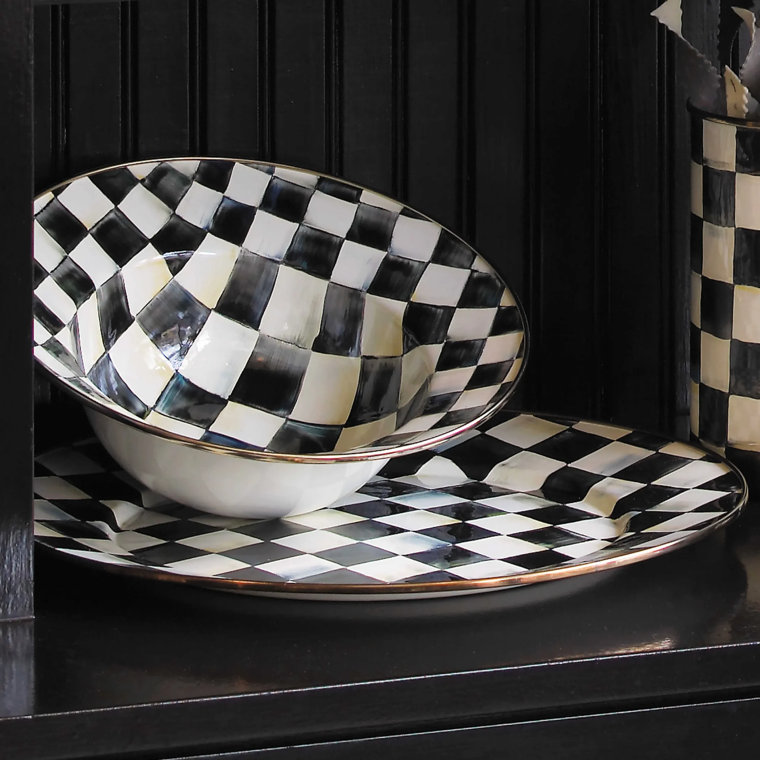 MacKenzie-Childs Courtly Check Enamel Serving Platter* Outdoor Entertaining