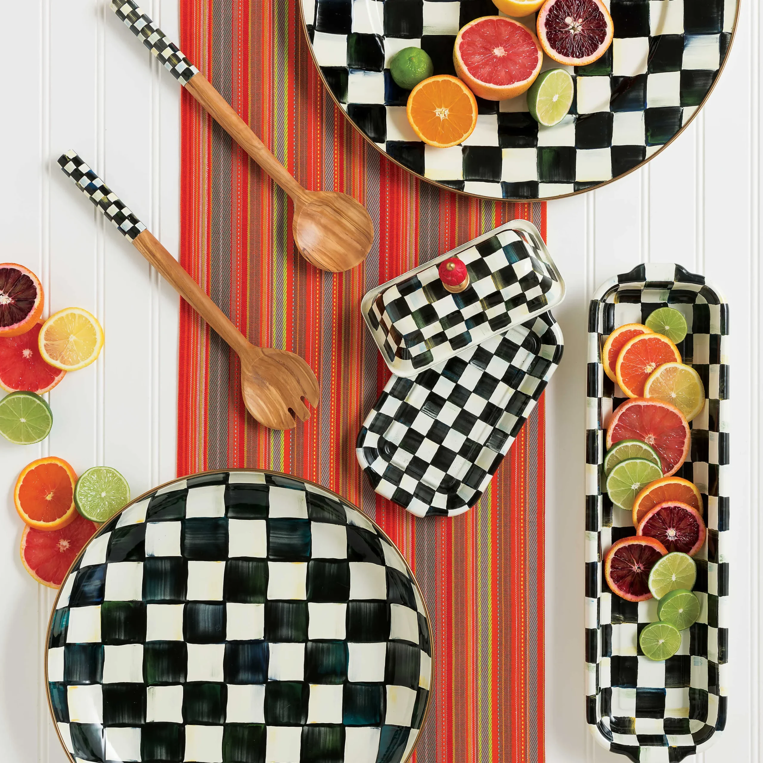 MacKenzie-Childs Courtly Check Enamel Serving Platter* Outdoor Entertaining