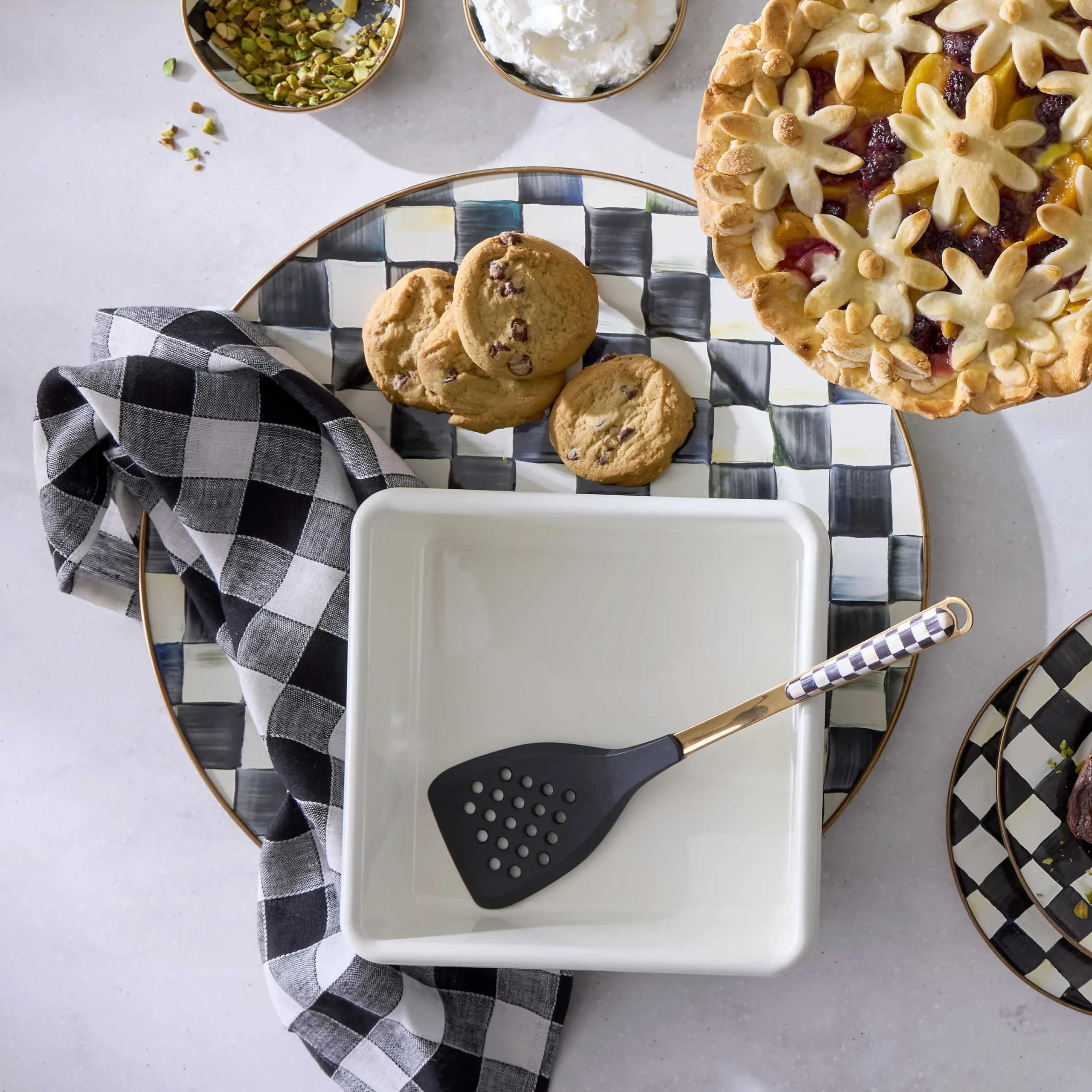 MacKenzie-Childs Courtly Check Enamel Serving Platter* Outdoor Entertaining