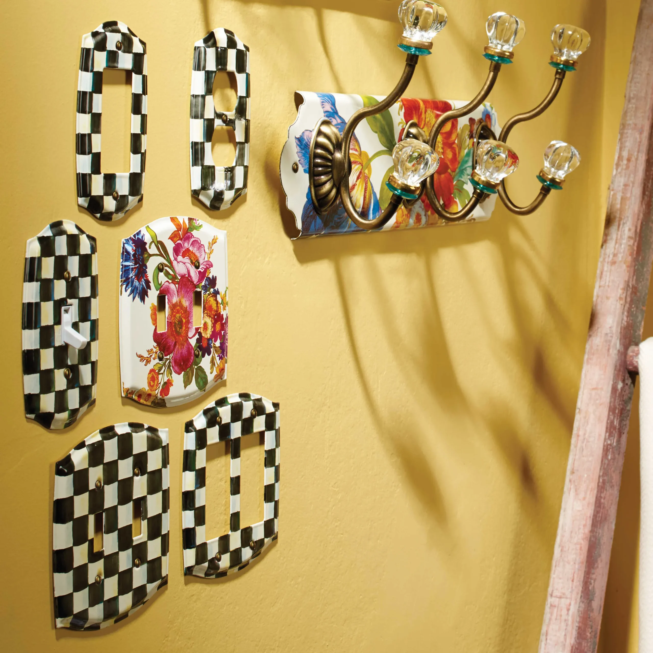 MacKenzie-Childs Courtly Check Enamel Switch Plate - Single Rocker* Room Accents