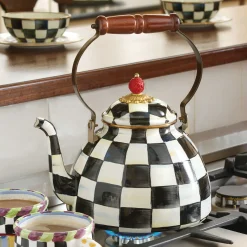MacKenzie-Childs Courtly Check Enamel Tea Kettle - 3 Quart* Tea Kettles