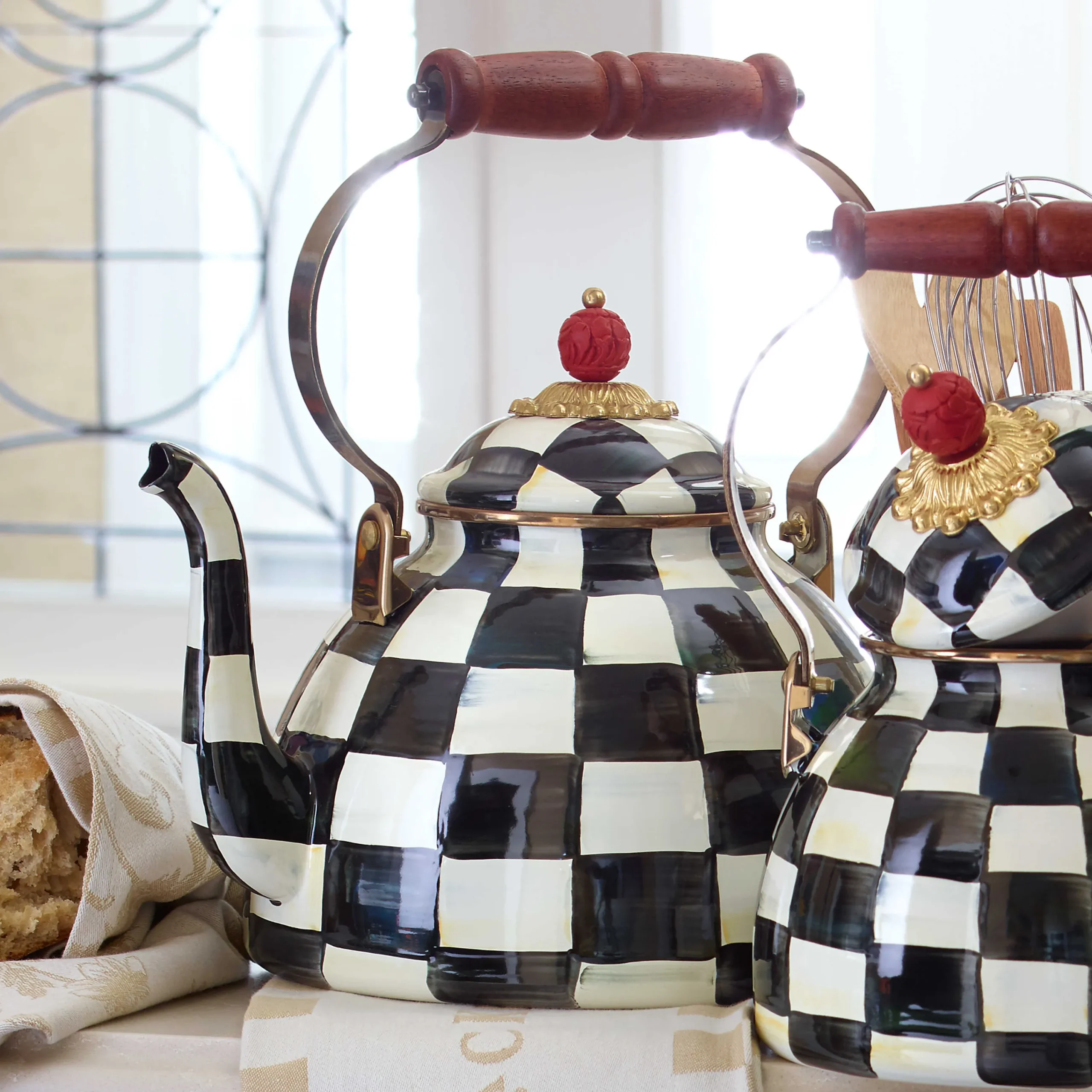 MacKenzie-Childs Courtly Check Enamel Tea Kettle - 3 Quart* Tea Kettles