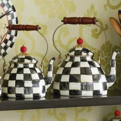 MacKenzie-Childs Courtly Check Enamel Tea Kettle - 2 Quart* Tea Kettles