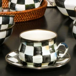 MacKenzie-Childs Courtly Check Enamel Teacup* Outdoor Entertaining