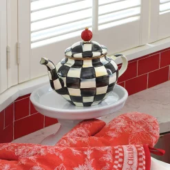 MacKenzie-Childs Courtly Check Enamel Teapot - 4 Cup* Outdoor Entertaining
