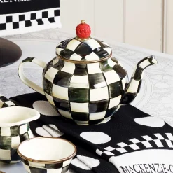MacKenzie-Childs Courtly Check Enamel Teapot - 4 Cup* Outdoor Entertaining
