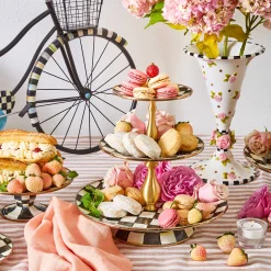 MacKenzie-Childs Courtly Check Enamel Three Tier Sweet Stand* Outdoor Entertaining