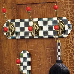 MacKenzie-Childs Courtly Check Enamel Triple Wall Hook* Room Accents