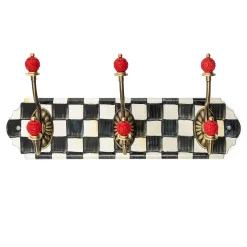 MacKenzie-Childs Courtly Check Enamel Triple Wall Hook* Room Accents