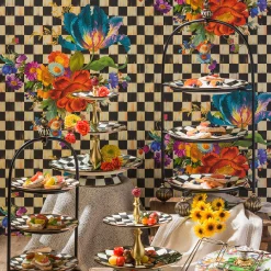 MacKenzie-Childs Courtly Check Enamel Two Tier Sweet Stand* Outdoor Entertaining