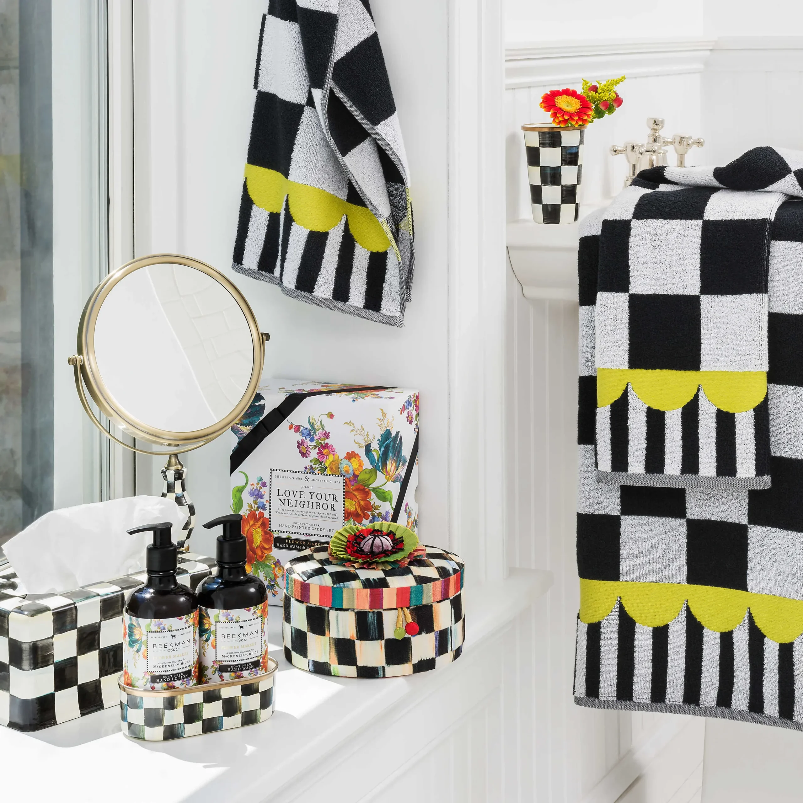 MacKenzie-Childs Courtly Check Enamel Vanity Mirror* Bed & Bath