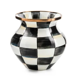 MacKenzie-Childs Courtly Check Enamel Vase - Red Bow* Room Accents