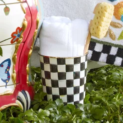 MacKenzie-Childs Courtly Check Enamel Waste Bin* Bed & Bath
