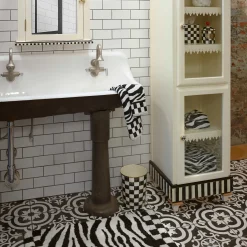 MacKenzie-Childs Courtly Check Enamel Waste Bin* Bed & Bath