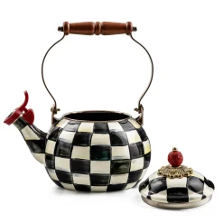 MacKenzie-Childs Courtly Check Enamel Whistling Tea Kettle* Tea Kettles
