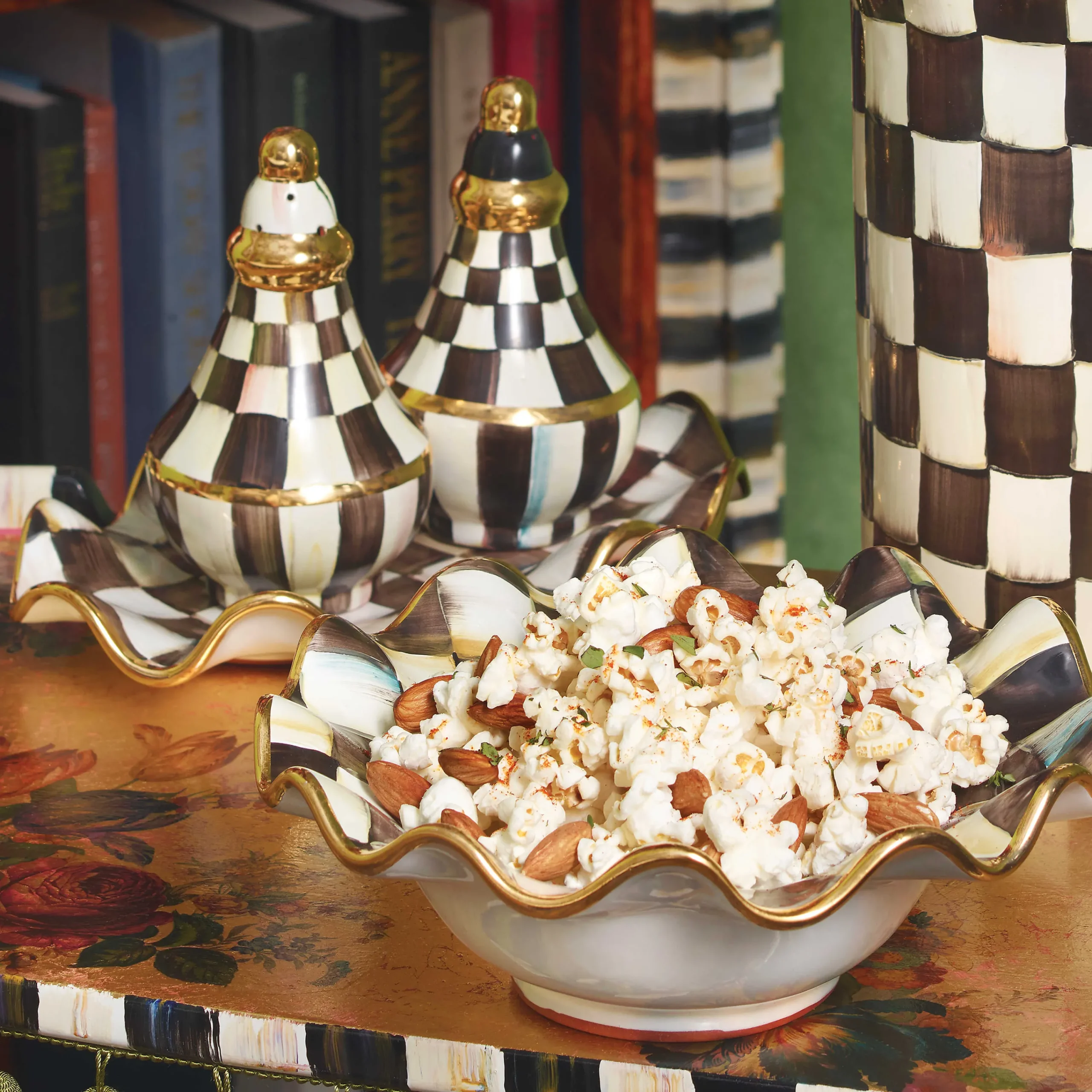 MacKenzie-Childs Courtly Check Fluted Breakfast Bowl* Outdoor Entertaining