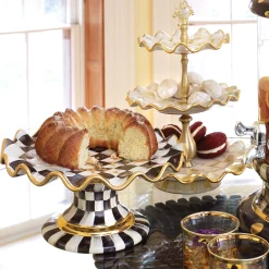 MacKenzie-Childs Courtly Check Fluted Cake Stand* Outdoor Entertaining