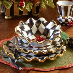 MacKenzie-Childs Courtly Check Fluted Dessert Plate* Outdoor Entertaining
