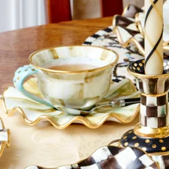 MacKenzie-Childs Courtly Check Fluted Dessert Plate* Outdoor Entertaining