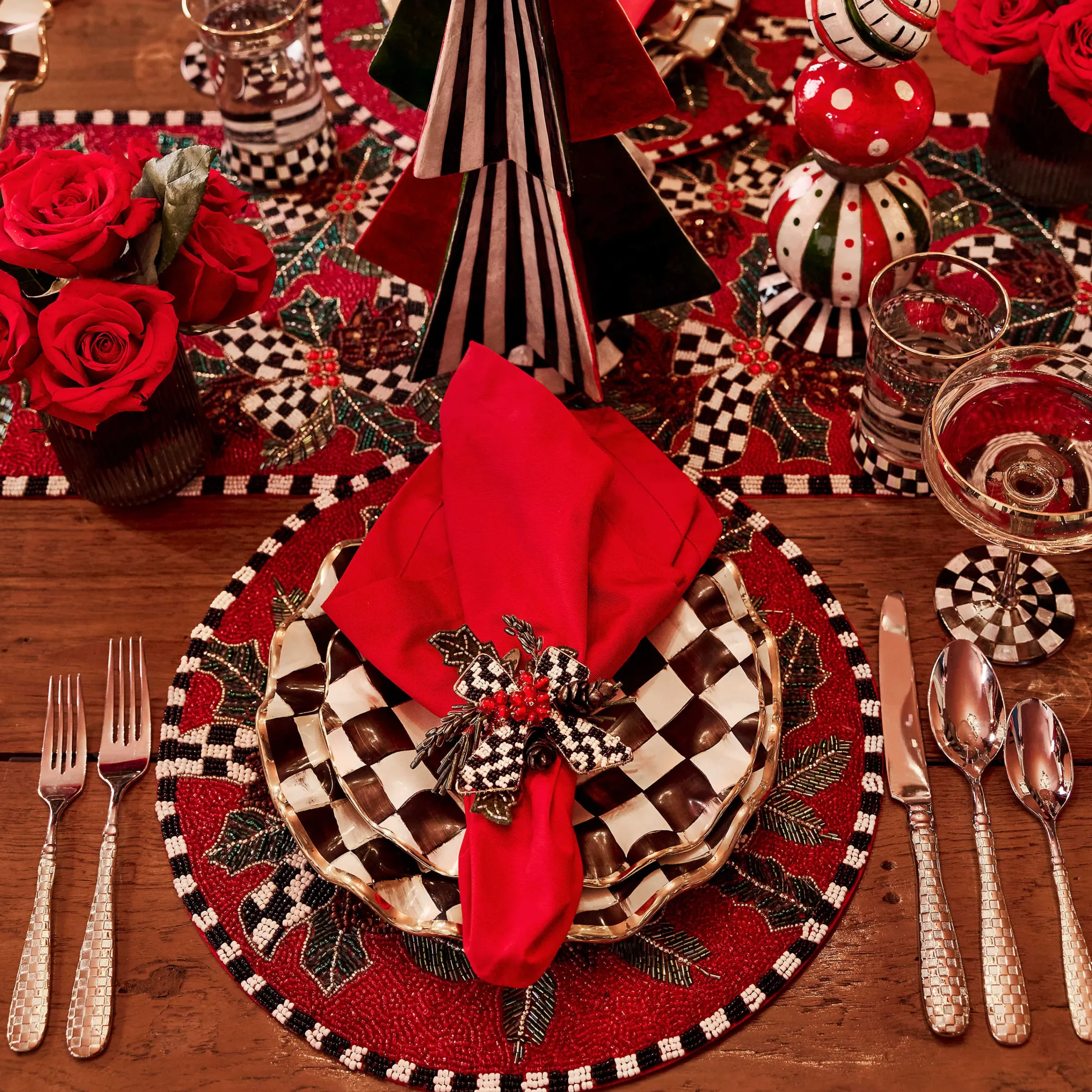 MacKenzie-Childs Courtly Check Fluted Dinner Plate* Outdoor Entertaining