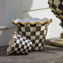 MacKenzie-Childs Courtly Check Garden Pot - 8