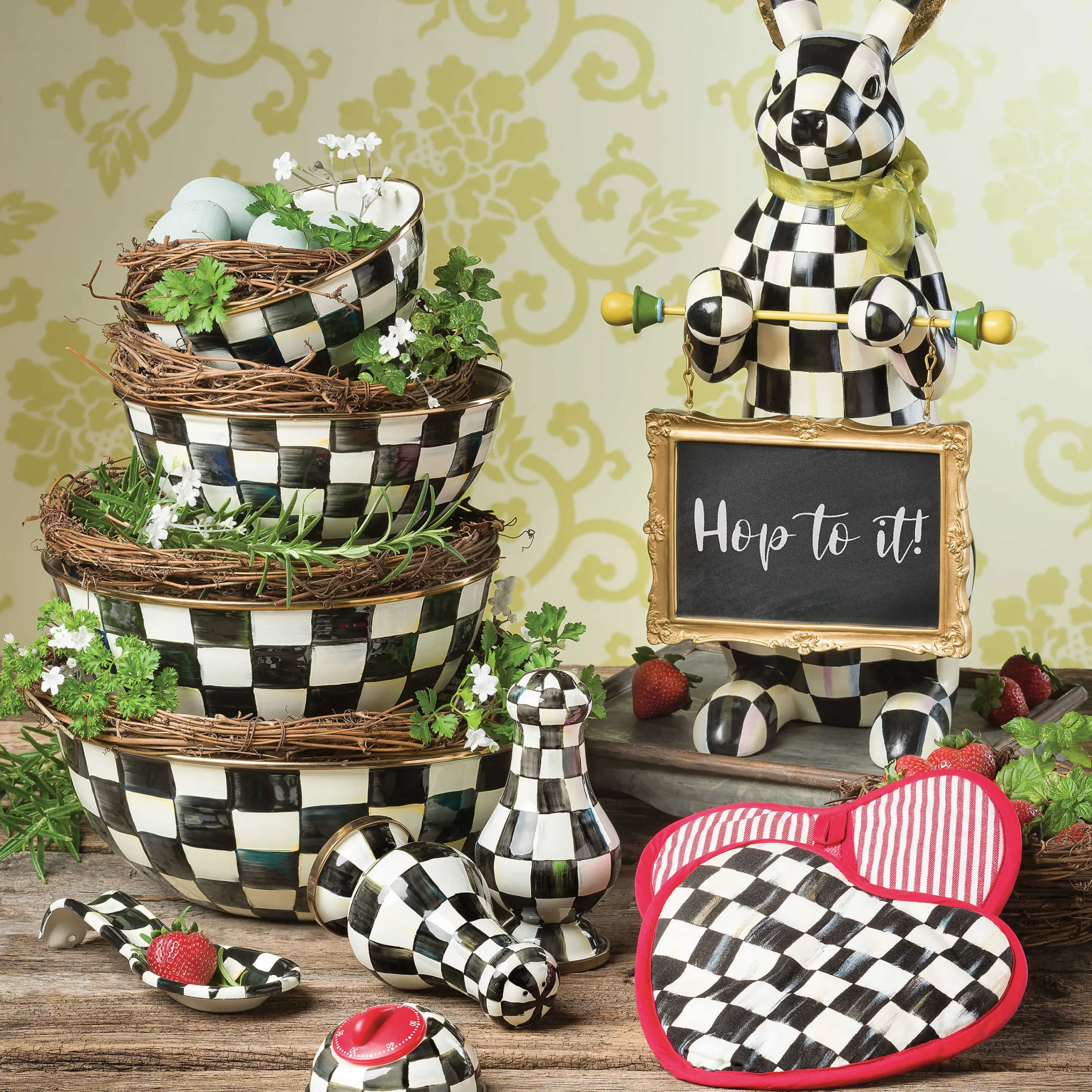 MacKenzie-Childs Courtly Check Heart Potholder* Kitchen & Table Linens