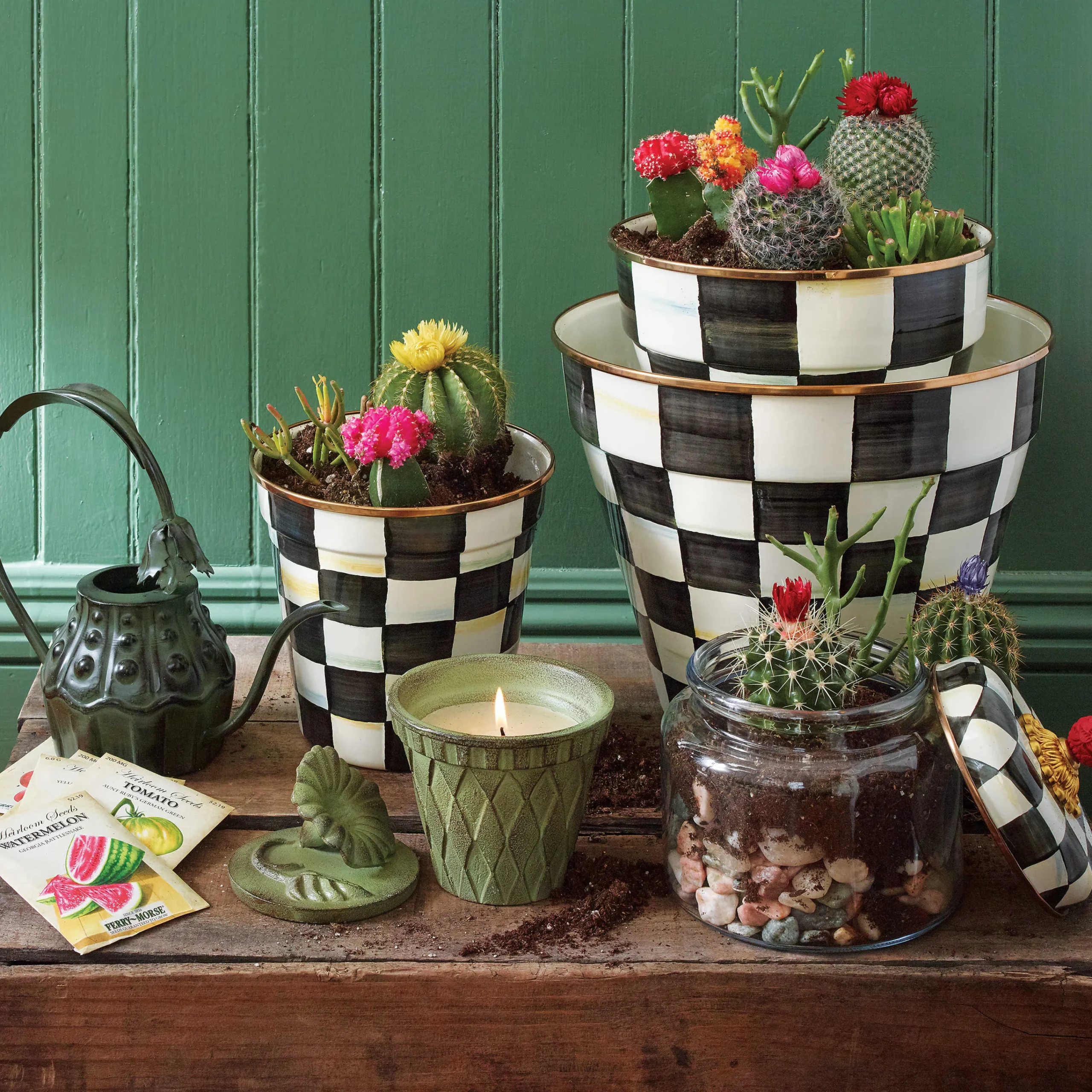 MacKenzie-Childs Courtly Check Kitchen Canister - Small* Room Accents