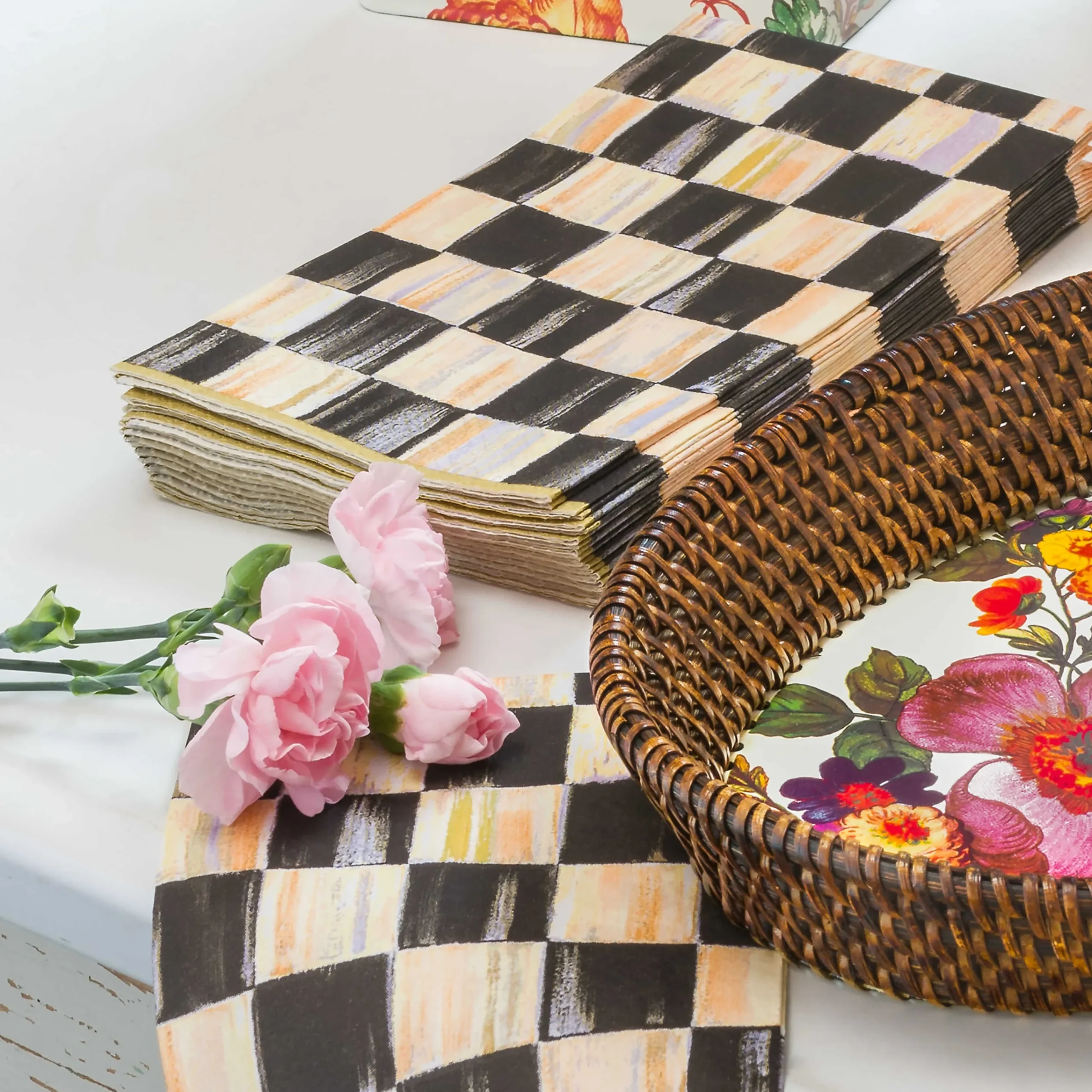 MacKenzie-Childs Courtly Check Paper Napkins - Guest - Gold* Outdoor Entertaining