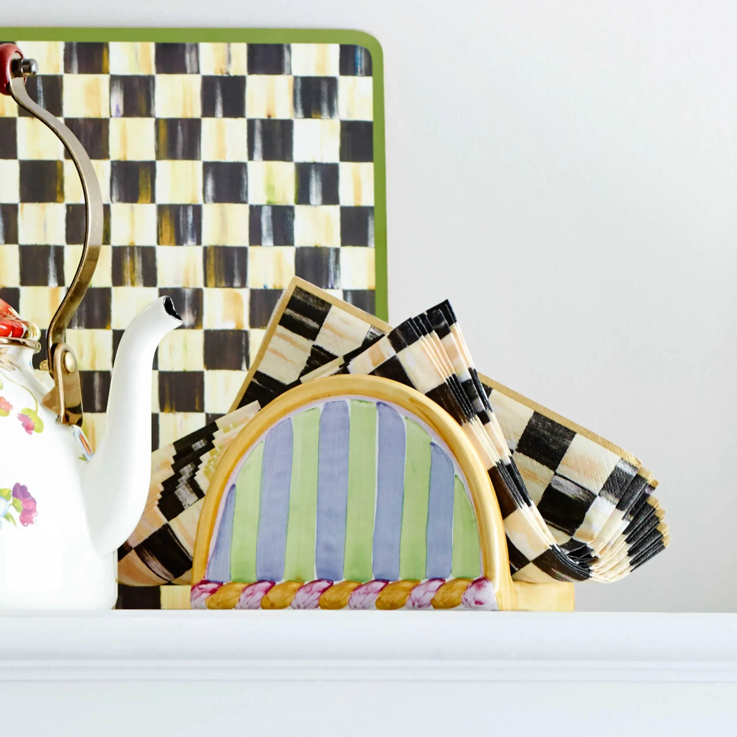 MacKenzie-Childs Courtly Check Paper Napkins - Dinner - Gold* Outdoor Entertaining