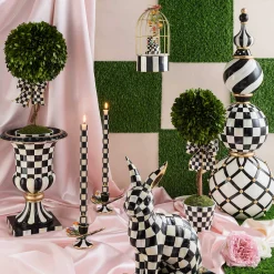 MacKenzie-Childs Courtly Check Pedestal Tabletop Urn* Pots & Planters