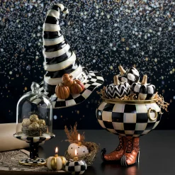 MacKenzie-Childs Courtly Check Pedestal With Cloche* Room Accents