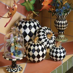 MacKenzie-Childs Courtly Check Pedestal With Cloche* Room Accents