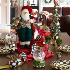 MacKenzie-Childs Courtly Check Pedestal With Cloche* Room Accents