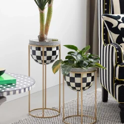 MacKenzie-Childs Courtly Check Plant Stand - Tall* Pots & Planters