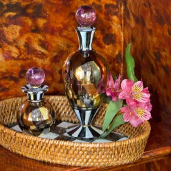 MacKenzie-Childs Courtly Check Rattan & Enamel Tray - Small* Outdoor Entertaining