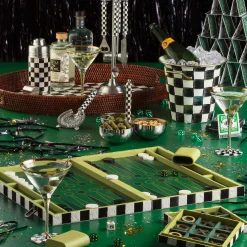 MacKenzie-Childs Courtly Check Rattan & Enamel Party Tray* Outdoor Entertaining